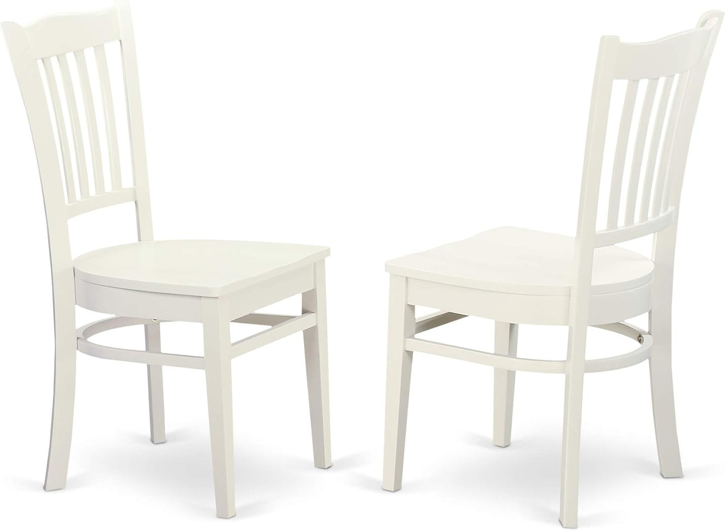 East West Furniture LGGR7-LWH-W 7 Piece Dining Table Set Consist of a Rectangle Dining Room Table with Butterfly Leaf and 6 Wood Seat Chairs, 42x84 Inch, Linen White
