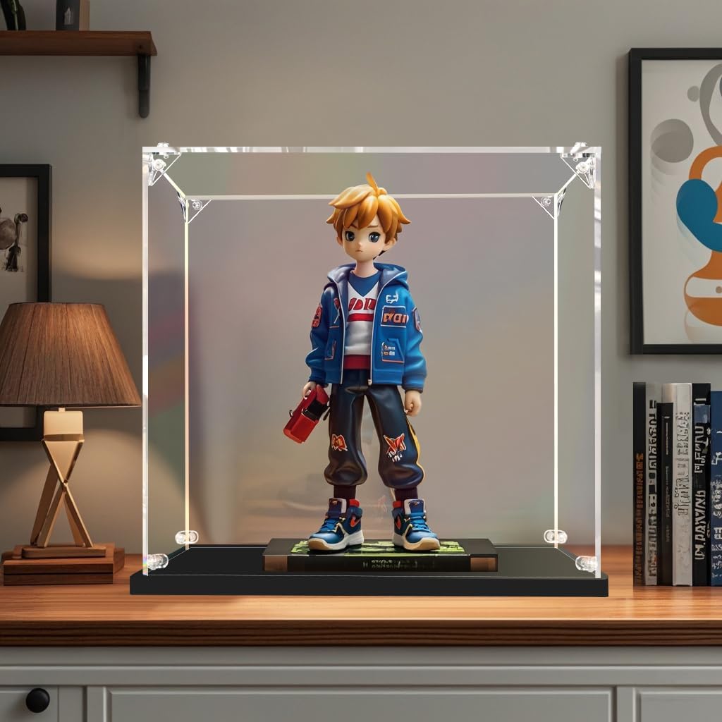 Clear Acrylic Display Case, Self-Assemble Showcase for Collectibles, Action Figures, Dolls, Toys - Alternative Glass Box for Commemorative Gifts(16*13*14inch,40*33*35cm)