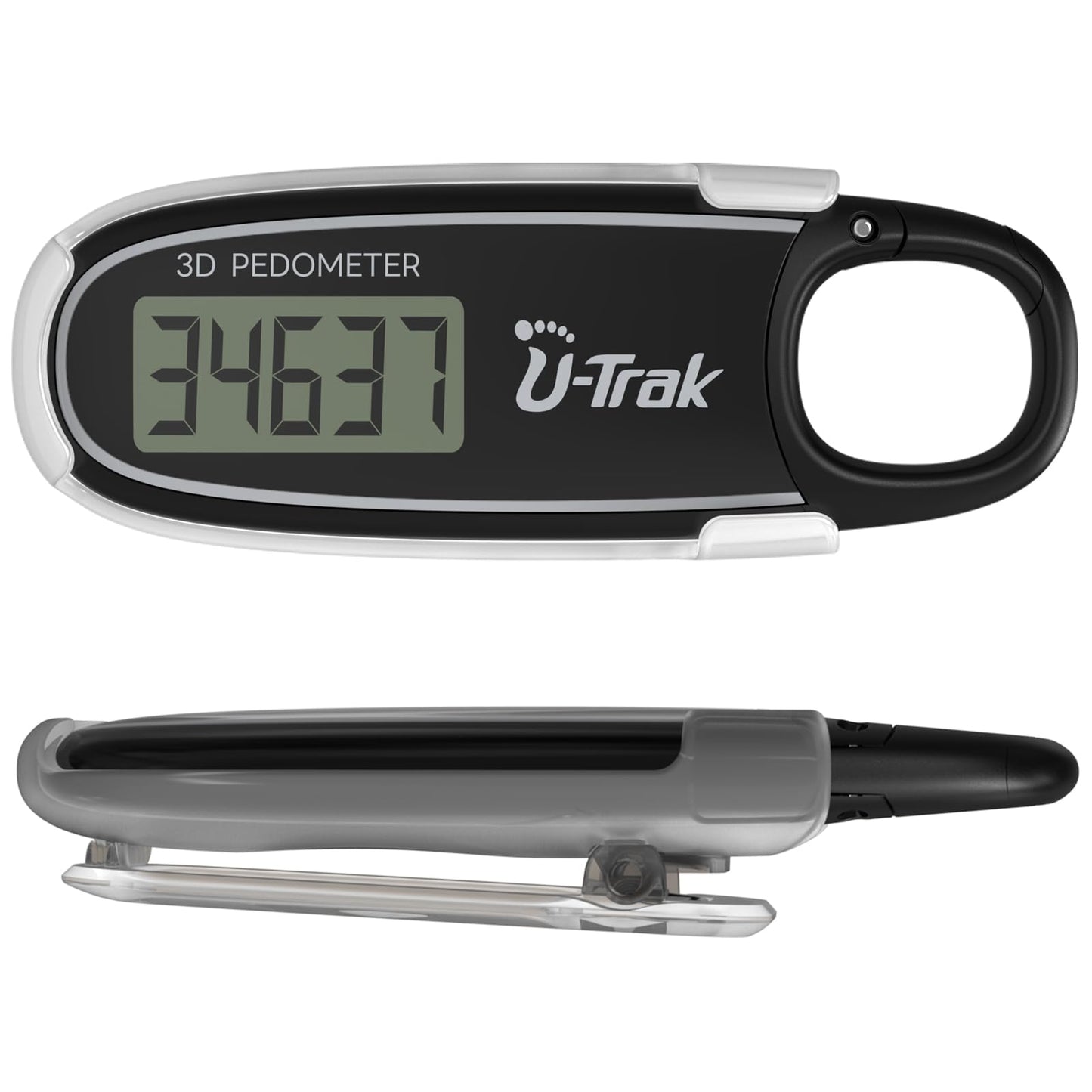 3D Pedometer for Walking with Removable Clip and Carabiner Simple Step Counter for Walking Accurate Clip On Step Tracker for Men