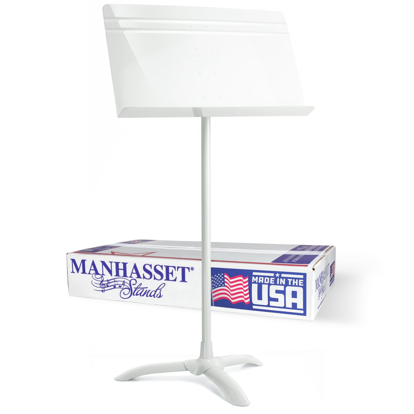 Manhasset Music Stand For Sheet Music - 48 Symphony Model - 4801WHI - Long Lasting, Durable Manhasset Stand - Adjustable Height