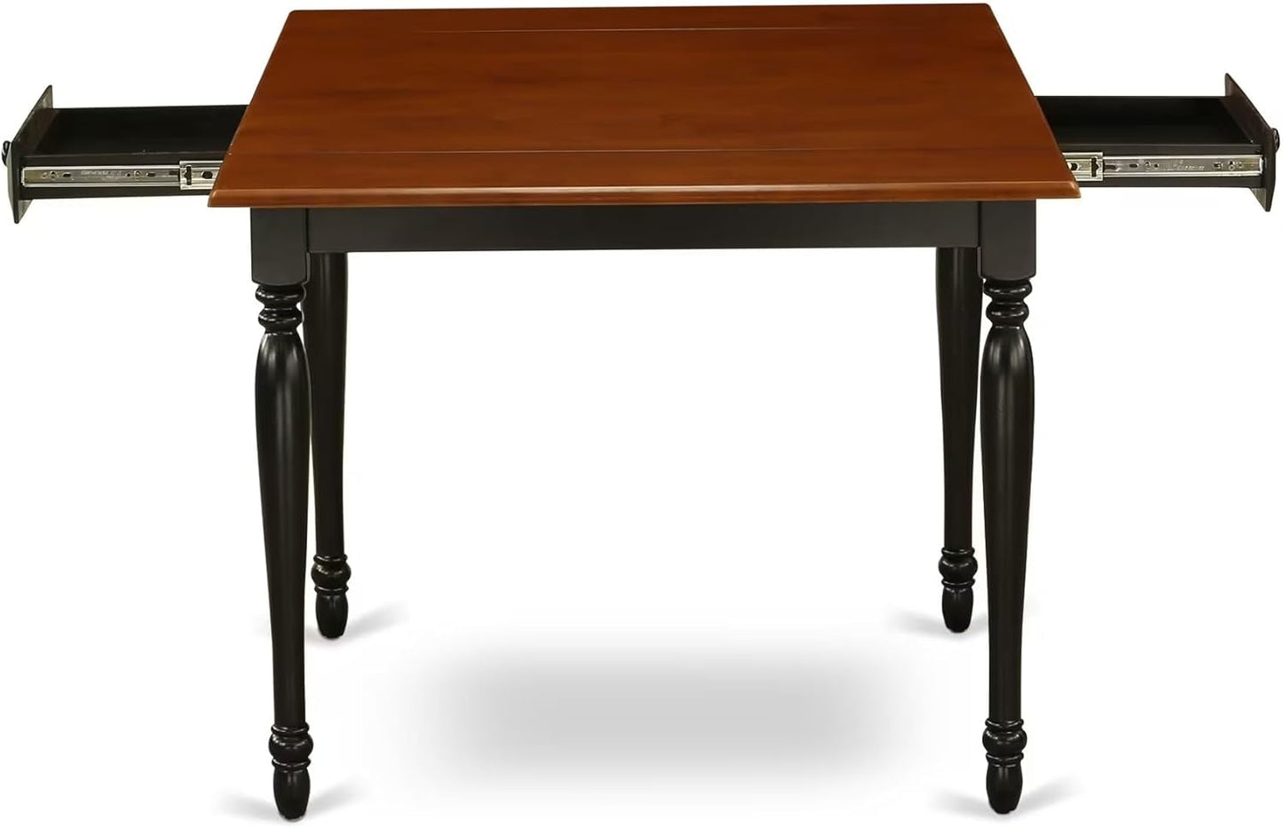 East West Furniture MZAN5-BCH-W 5 Piece Kitchen Table & Chairs Set Includes a Rectangle Dining Room Table with Dropleaf and 4 Dining Chairs, 36x54 Inch, Black & Cherry