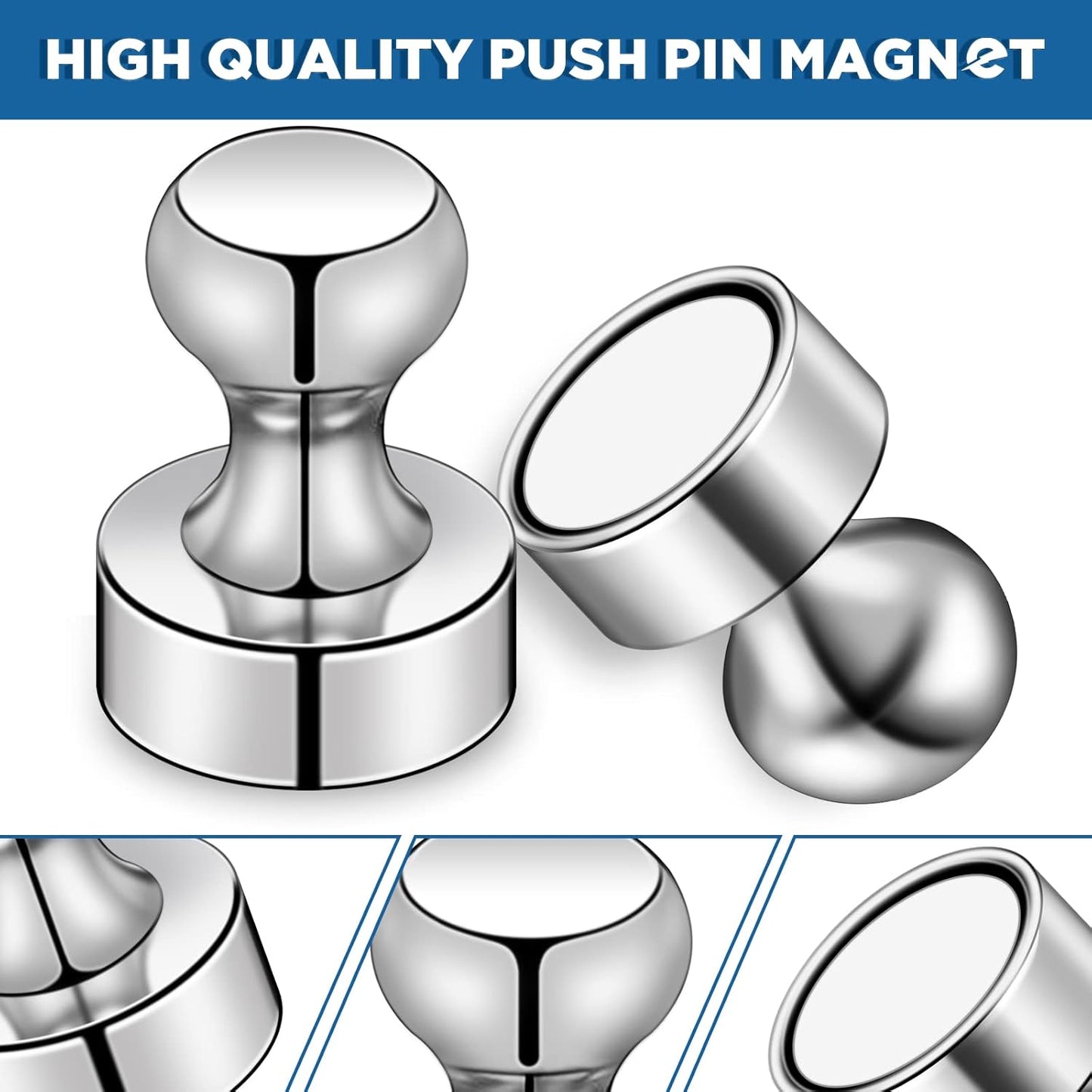 LOVIMAG Fridge Magnets 40Pcs Refrigerator Whiteboard Small Strong Magnet Classroom Kitchen Accessories Decorative Locker Set Decor Must Haves Office Calendar Refrigerador Magnetic Cute Crafts Silver