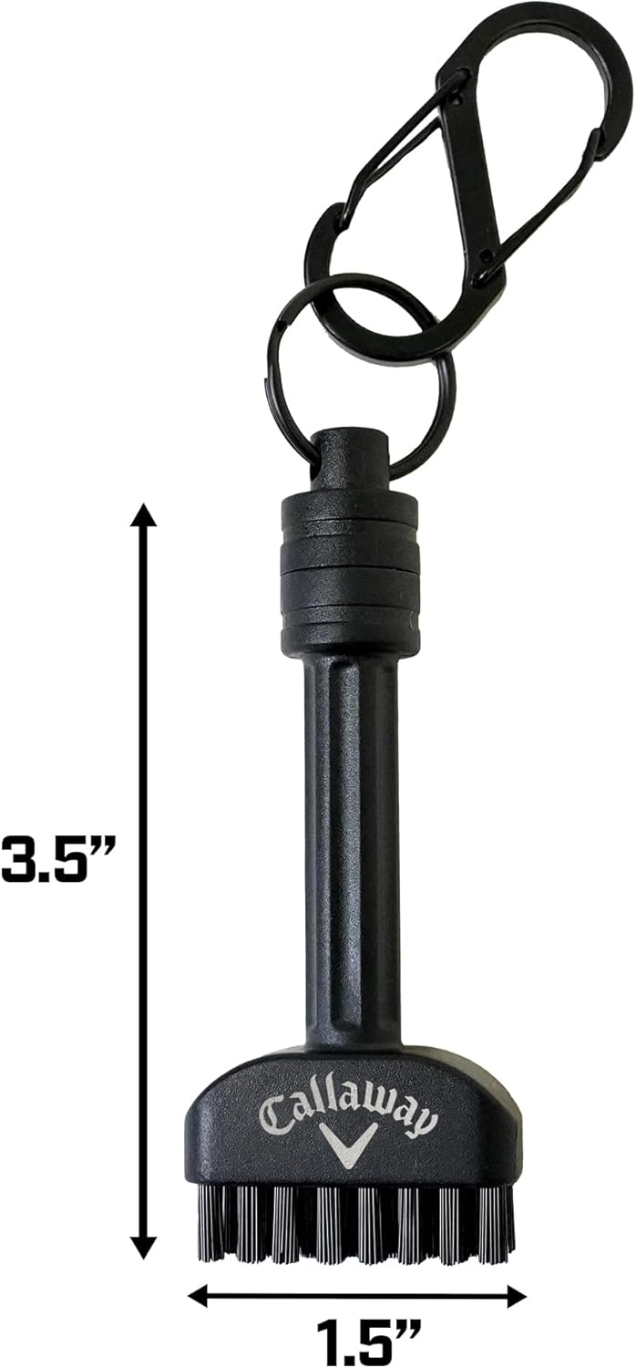 Callaway Golf Mini-Mag Magnetic Club Brush - Compact Golf Club Brush, Groove Cleaner, Golf Bag Accessory, Detachable Magnet, Durable Scrubbing Nylon Bristles