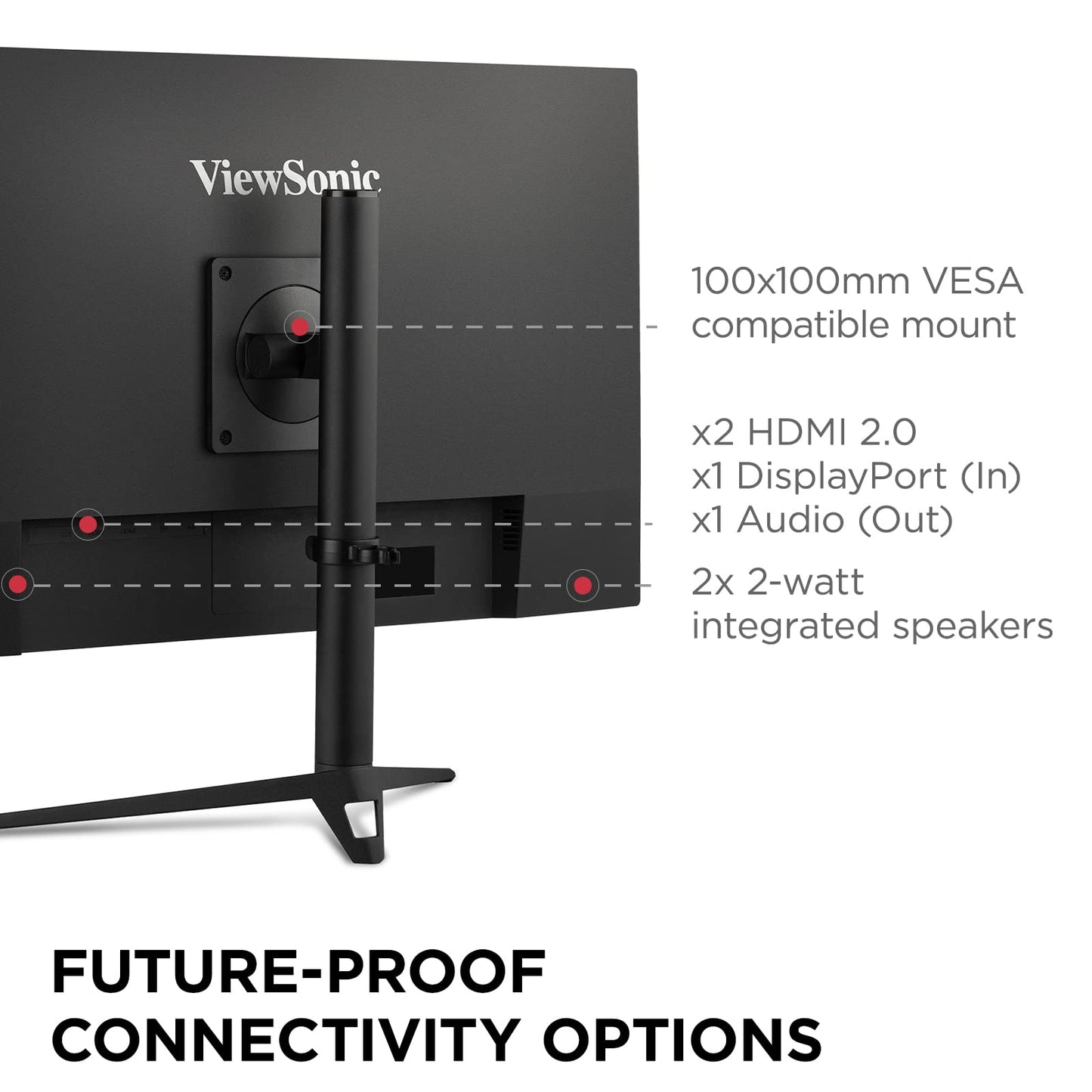 Viewsonic Vx2728J-2K 27 Inch Gaming Monitor 1440P 180Hz 0.5Ms Ips W/Freesync Premium, Advanced Ergonomics, Hdmi, And Displayport