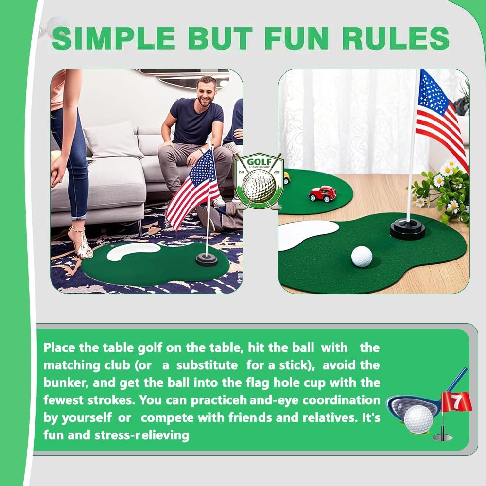4 Set Golf Centerpieces Table Decorations Golf Party Supplies Including Ball Sand Trap Red Flag Plastic Flag Stand for Sport Themed Birthday Party Decor (Green Golf centerpieces set1)