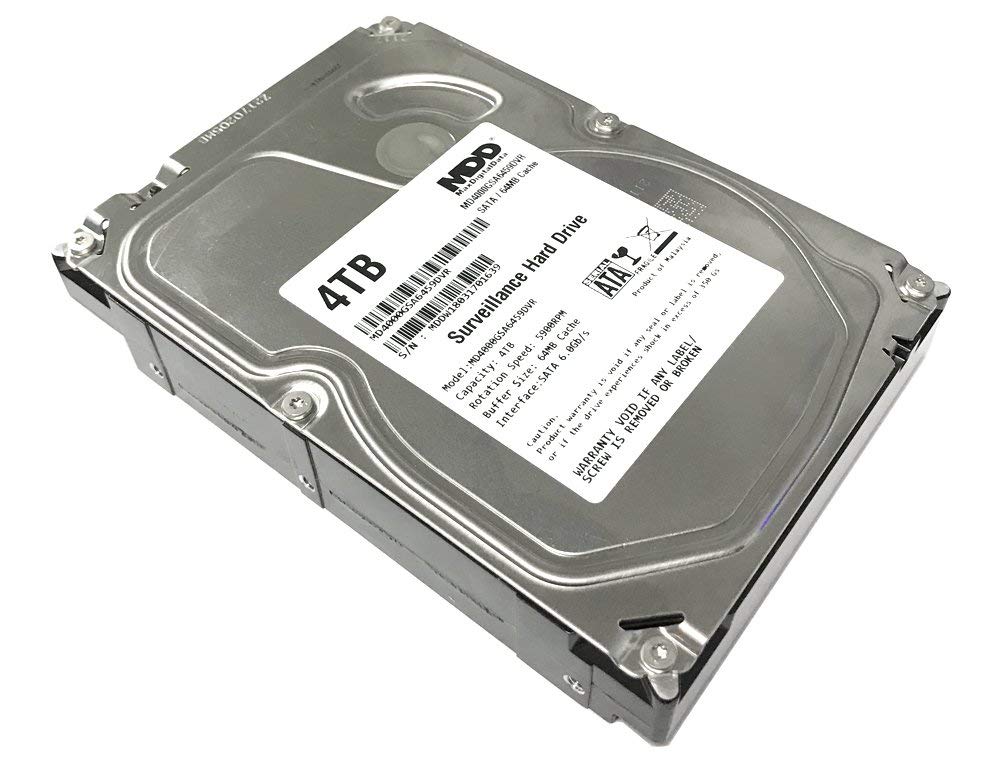 MDD MAXDIGITALDATA MaxDigitalData 4TB 64MB Cache 5900PM SATA 6Gbps 3.5-inch Internal Surveillance Hard Drive (MD4000GSA6459DVR) (Renewed) -Like New