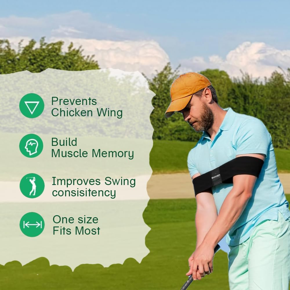 Golf Swing Correcting Arm Band, Swing Trainer Aid,Golf Trainer for Right & Left-Handed Players