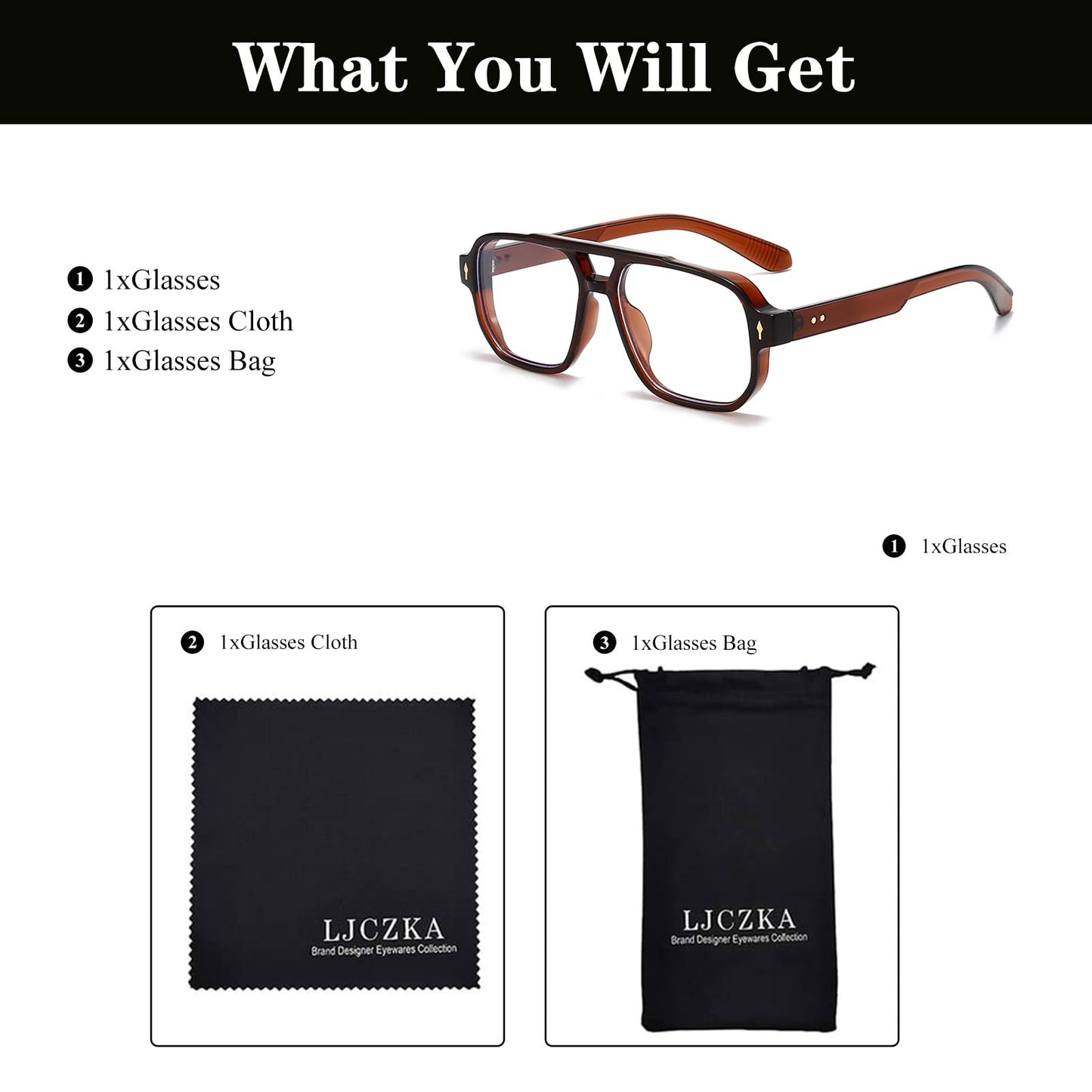 Ljczka Pilot Blue Light Blocking Glasses Women Men 70S Retro Square Frame Oversized Computer Eyeglasses Anti Glare Clear Lens (B