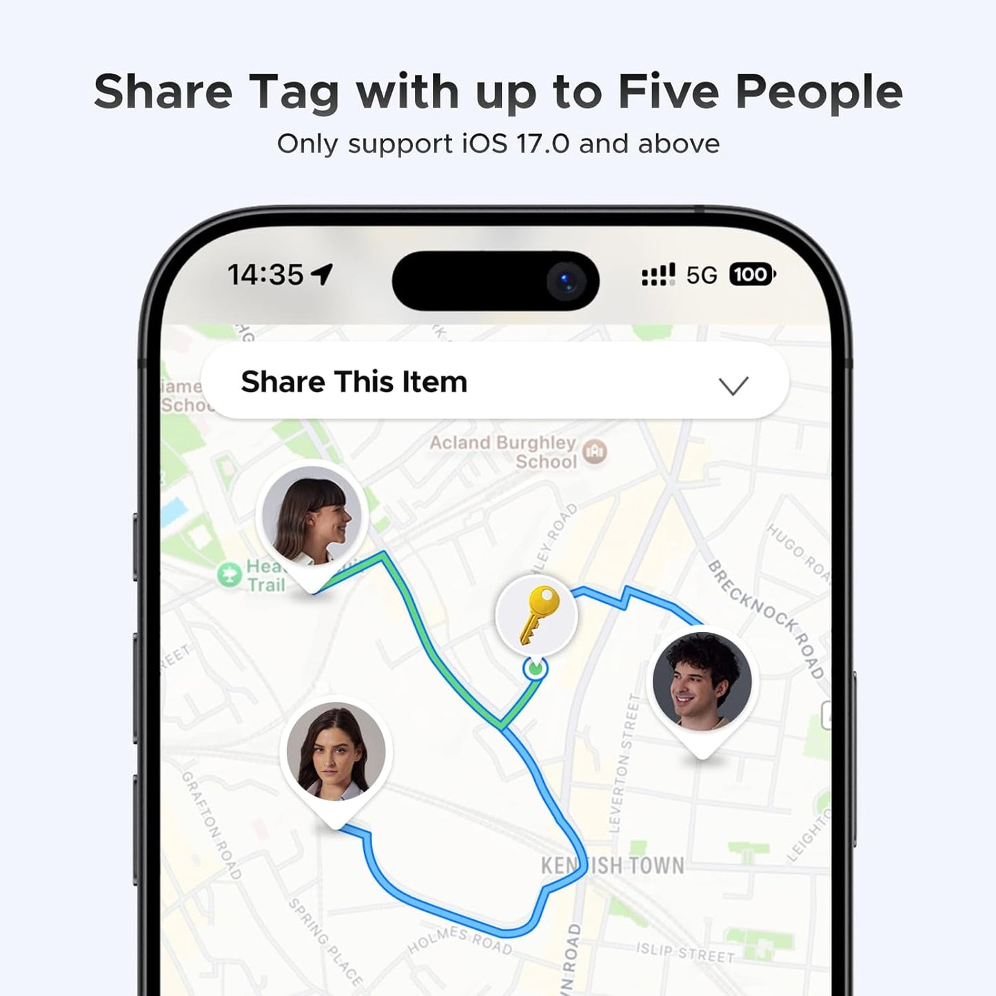 UGREEN FineTrack Smart Finder Compatible with Apple Find My (iOS Only) 2-Year Replaceable Battery Bluetooth Tracker Tags, Item Finder Smart Tag for Key Luggage Passport with Alarm& Left-Behind Remind