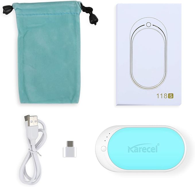 Karecel Hand Warmer Rechargeable, 5200mAh Electric Hand Warmer & Power Bank, Double-Sided Heating, USB Quick Charge, Portable Pocket Heater Handwarmer for Women Mens Gifts, Camping, Winter Sports
