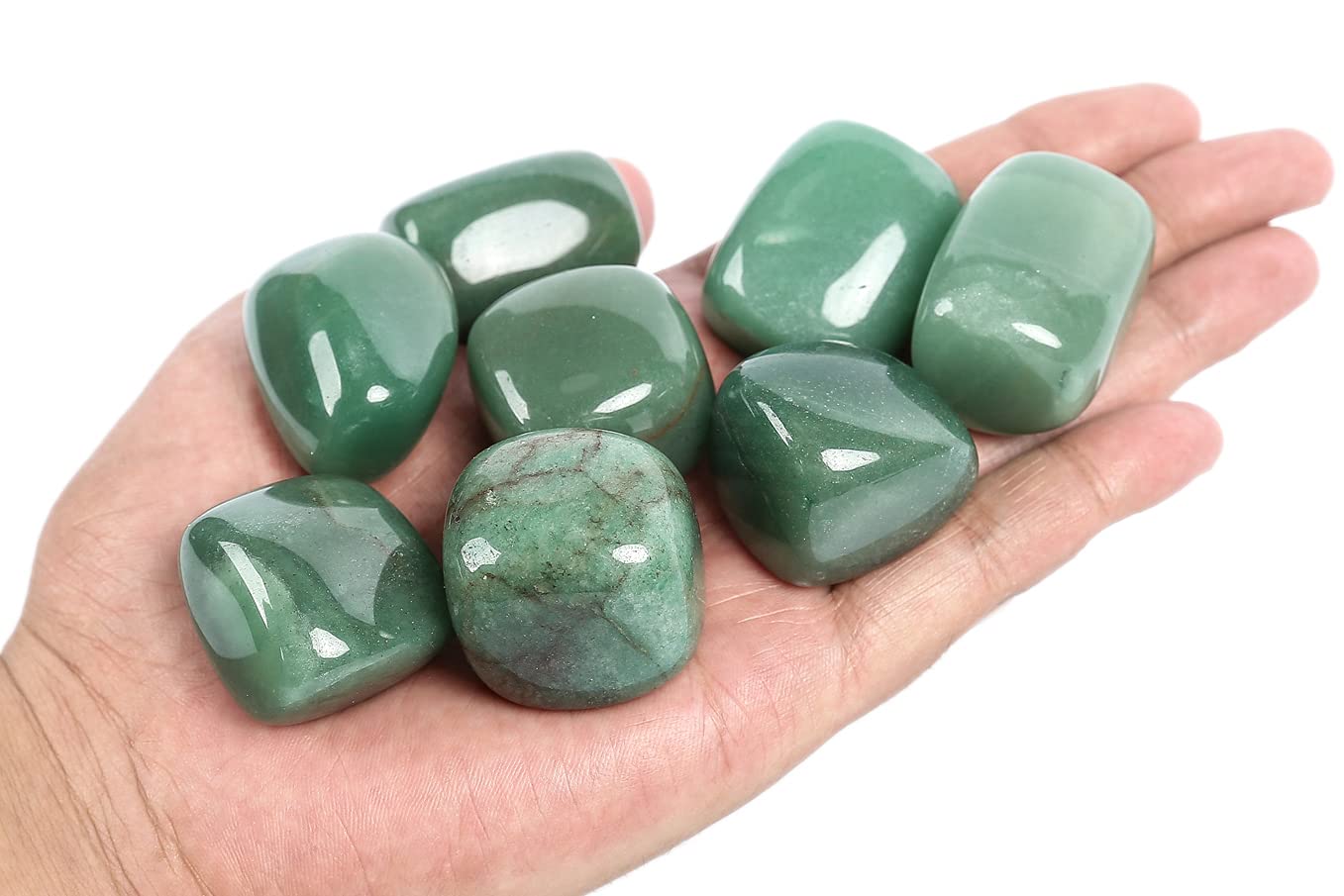 ZenQ 1/2 lb Tumbled Green Aventurine Stones for Wicca, Reiki, and Energy Crystal Healing, Natural Green Aventurine from Brazil