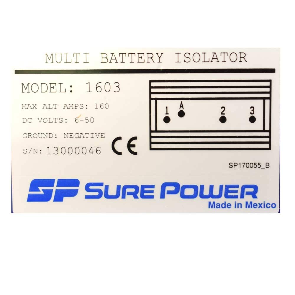 Sure Power Boat Multi-Battery Isolator 1603 160A 6V - 50V