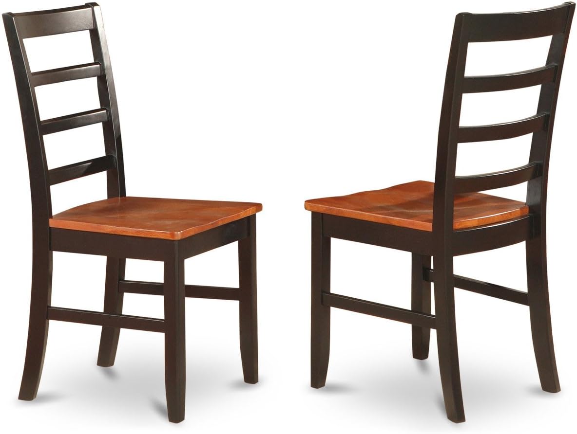 East West Furniture LGPF5-BCH-W 5 Piece Modern Dining Table Set Includes a Rectangle Wooden Table with Butterfly Leaf and 4 Kitchen Dining Chairs, 42x84 Inch, Black & Cherry