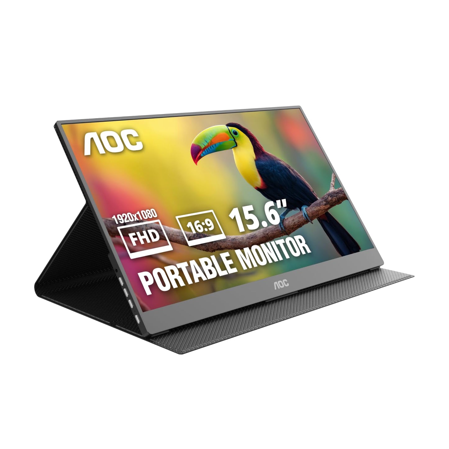 AOC 16T20 Portable Monitor 15.6 FHD 1080p IPS Display, USB-C Portable Laptop Screen, Mini HDMI, Built-in Speakers, Travel Monito