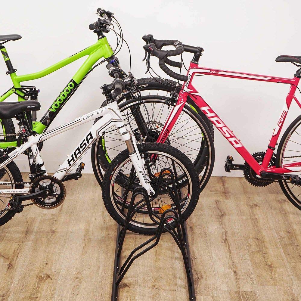 CyclingDeal Bicycle Floor Parking Rack Stand - for Mountain MTB Road Bike - Indoor Home Garage Storage - Classic 3 Bikes