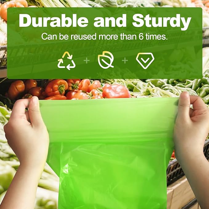 Green Fresh Bags, Keep it Fresh Produce Bags Reusable Green Fresh Bags Keeps Fruits, Vegetables and Cut Flowers, Fresh Longer, BPA-Free (20 Pack)
