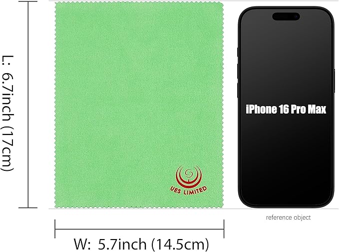 UESWILL Microfiber Cleaning Cloths for Glasses, Sunglasses, Camera Lens, Phone Laptop Tablet Electronics & Screens, Other Delicate Surfaces 6.7 x 5.7 inches 2-Pack