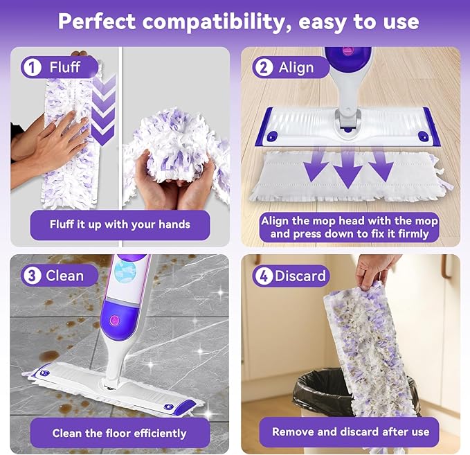 20 Pack Power Mop Pads Refills for Swiffer Power Mop | Heavy-Duty, Disposable Replacement Pads for Floor Cleaning, Multi-Surface & Wood Mopping Pad Refills (Unscented)