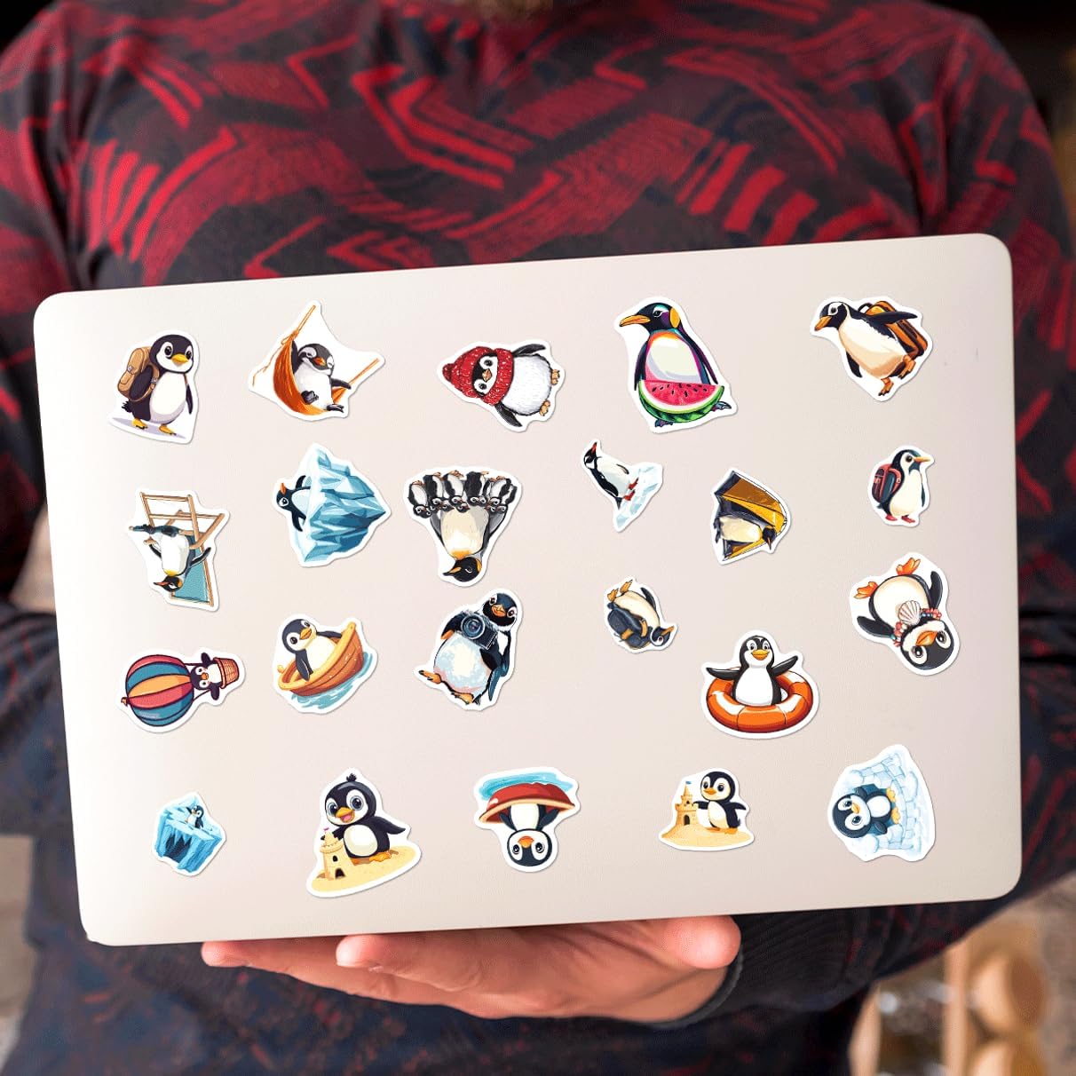 Cute Penguin Stickers Pack 108Pcs Vinyl Waterproof Decals for Kids Teens Scrapbooking Water Bottles Laptop Journaling School Supplies Creative Fun Car Bike Phone