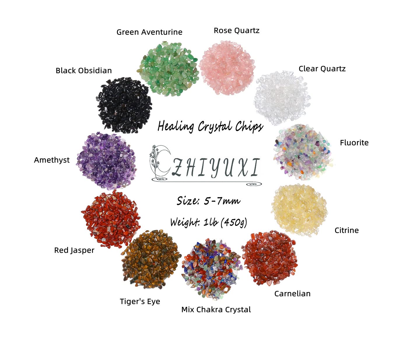 ZHIYUXI 1 lb Obsidian Crystal Chips Bulk Fish Tank Decorations Aquarium Rocks Gravel Vase Filler Stones Crystals for Candle Making Witch Kit Gravel for Plants Quartz Sand Gemstone Terrarium Supplies