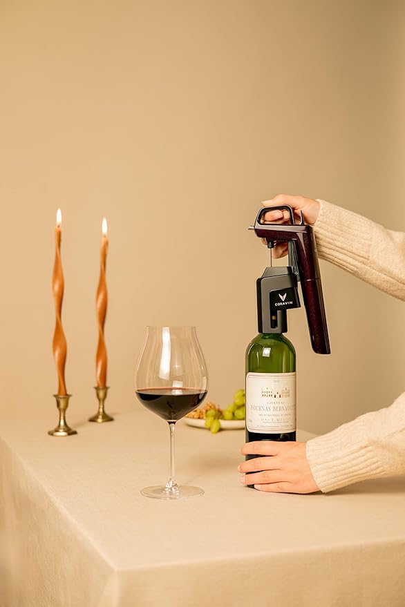 Coravin Timeless Six Plus Wine Preservation System - By-the-Glass Wine Saver - With 3 Pure Argon Gas Capsules, 6 Screw Caps & Wine Aerator - Limited Edition Hermitage Red