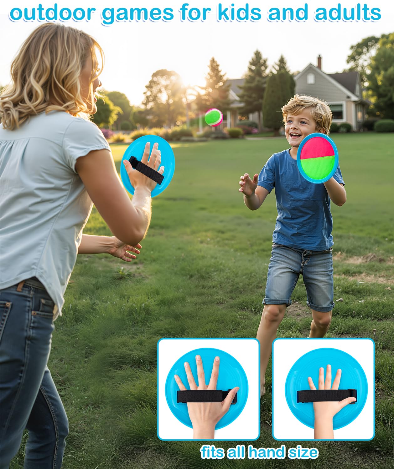 Qrooper Kids Toys Toss and Catch Game Set, Toys for 3 4 5 6 7 8 Year Old Boys Girls Birthday Gift, Yard Outdoor Games for Kid Toddler Ages 4-8 8-12 Beach Pool
