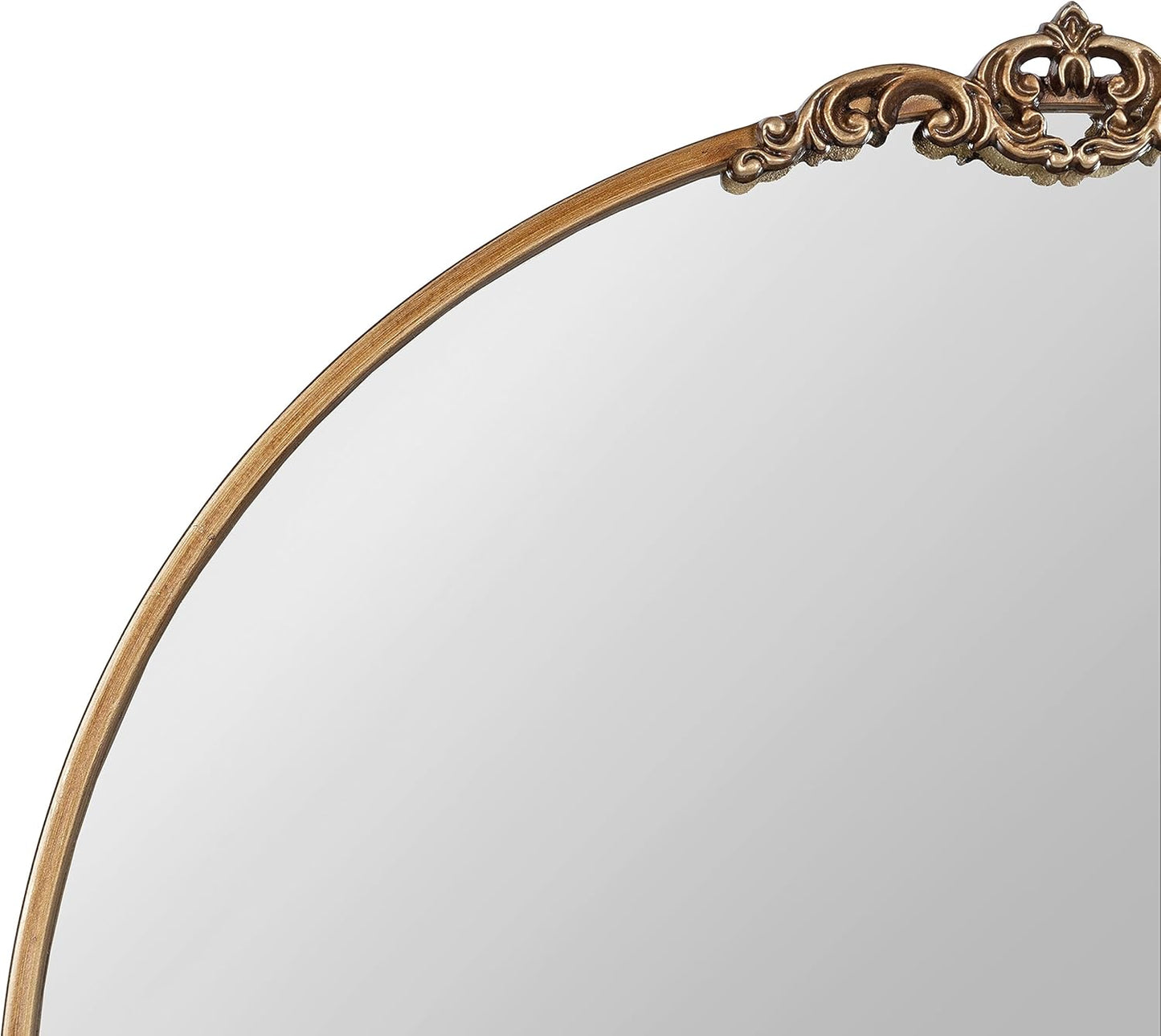 Kate and Laurel Myrcelle Traditional Arched Mirror; 30 x 32; Antique Gold; Decorative Large Vintage Arch Mirror with Ornate Garland Detailing Along The Crown and Edges of The Frame