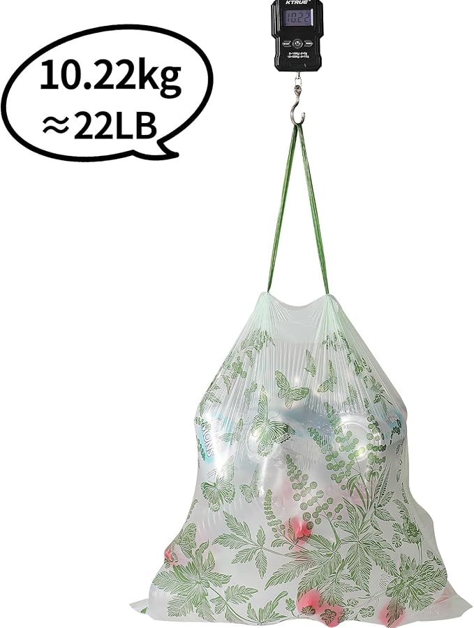 VOK 8 Gallon Trash Bags with Butterfly Printed & Sweet Wormwood Scent, Drawstring Medium Garbage Bags, Tear-Resistant & Fragrant Trash Can Liners, Trash Bags 8 Gallon for Home/Office, 75 Counts