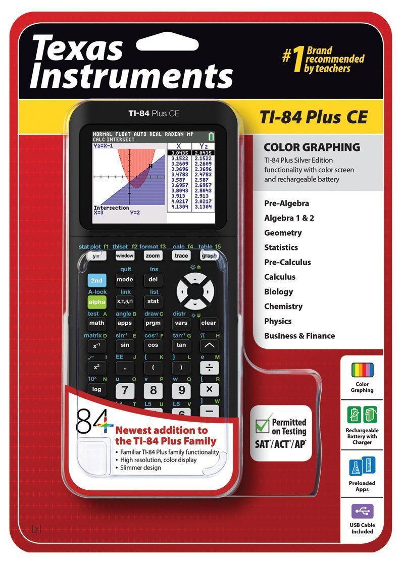 Texas Instruments TI-84 Plus CE Graphing Calculator Black-New