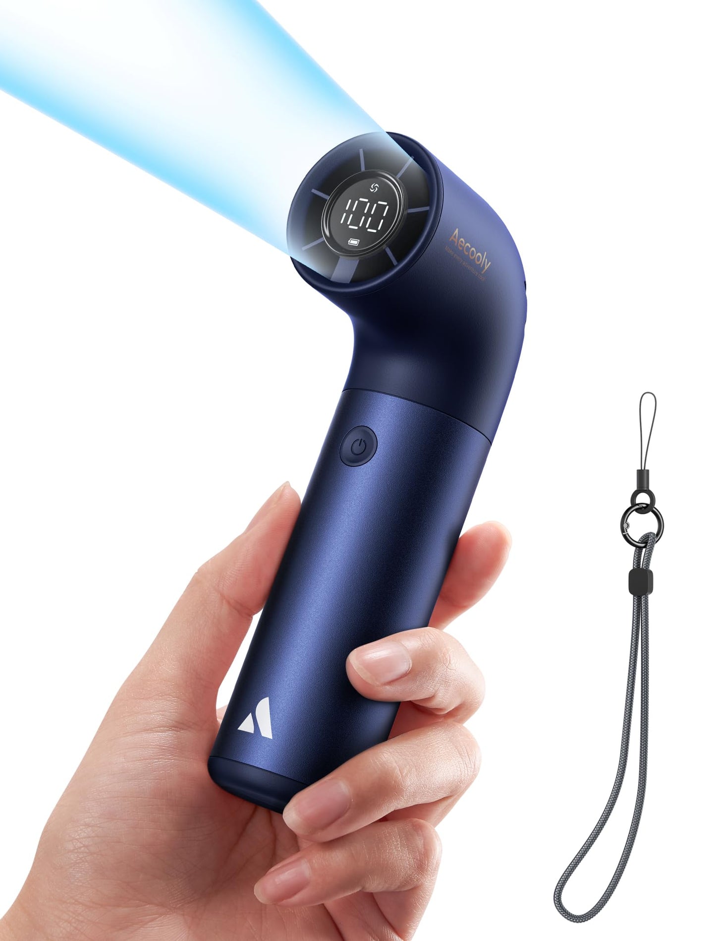 Aecooly Portable Handheld Fan, Powerful Turbo Air Tube Fan, 19000 RPM High Speed Aero Pro, 15H Max Cooling Time, 6 Speeds Alumin