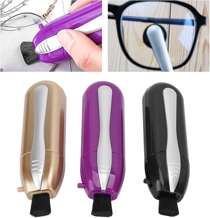 3Pcs Glasses Cleaner, Eyeglass Cleaner Portable Eyeglass Cleaning Kit, Lens Cleaner with Microfiber Tech Portable Mini Sunglasses Brush Cleaning Tool, Easily to Carry for Travel Commutes Office School