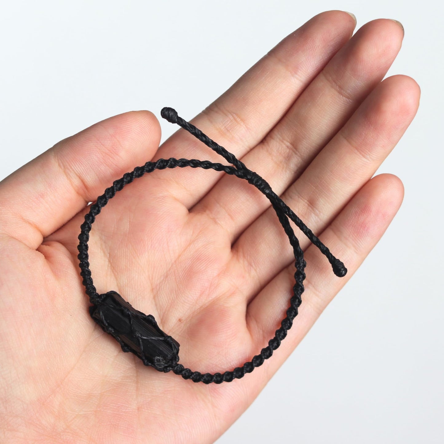 Black tourmaline bracelet for men women - raw natural tourmaline jewelry for protection and spiritual