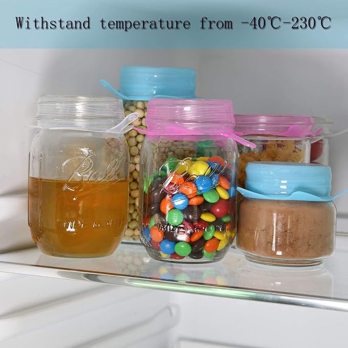 Extra Small Silicone Stretch Lids 1.6 Inch 5 pack Same Size Reusable Silicone Jar Cover to Fit 1.6 Inch to 1.9 Inch Cans Cups Bottles