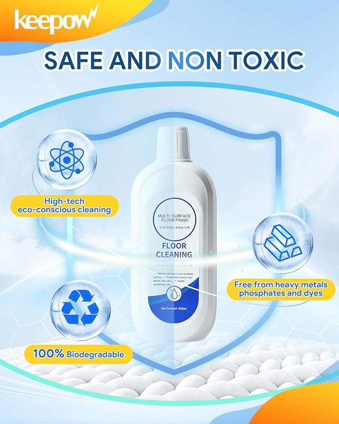 KEEPOW Floor Cleaning Solution Compatible With Tineco Cordless Wet Dry Vacuum Cleaner iFLOOR Series, FLOOR ONE S3 / S5 / S6 / S7 / S9 Artist Series, Unscented, 16.9 OZ*2 Bottle