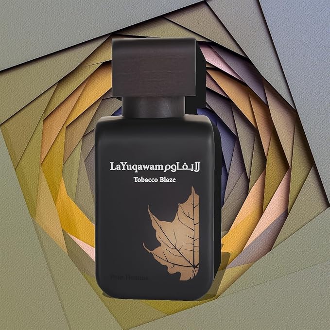 Rasasi La Yuqawam Tobacco Blaze Eau de Parfum for Men | 75ml EDP | Irresistible Pour Homme Spray | Masculine Oudh Woody Patchouli Leather | Signature Arabian Perfumery Perfumes