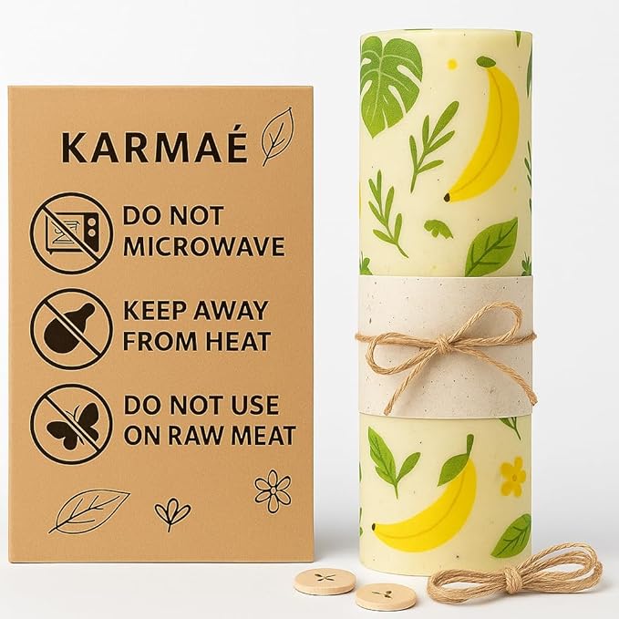 Reusable Beeswax Food Wraps β 3 Pack & Roll (16.9"-39") | Sustainable Eco-Friendly Wraps for Food Storage | Natural Beeswax Wraps with Seed Paper, Twine & Gift Packaging.