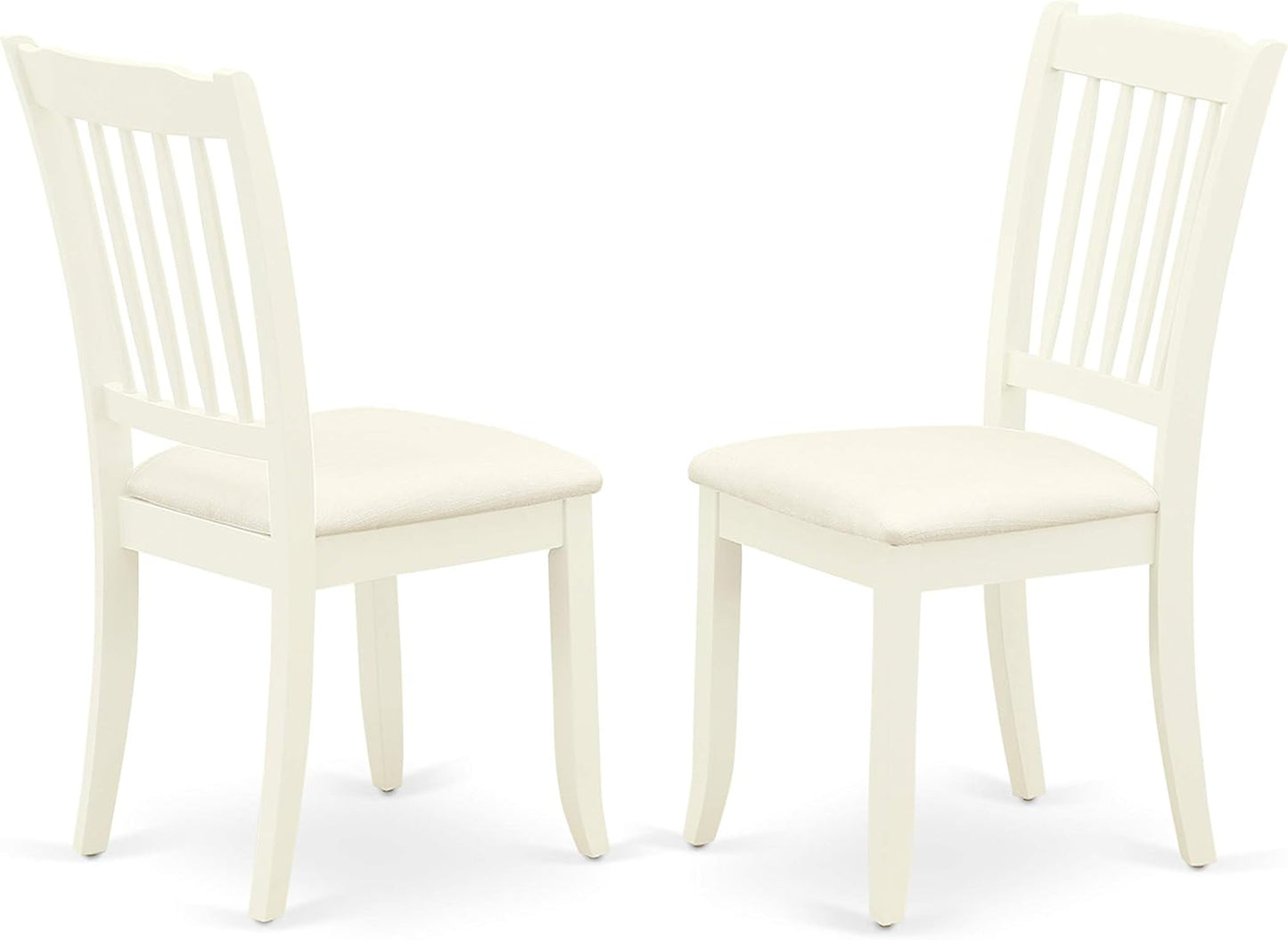 East West Furniture DODA5-LWH-C 5 Piece Modern Dining Table Set Includes a Rectangle Wooden Table with Butterfly Leaf and 4 Linen Fabric Dining Room Chairs, 42x78 Inch, Linen White