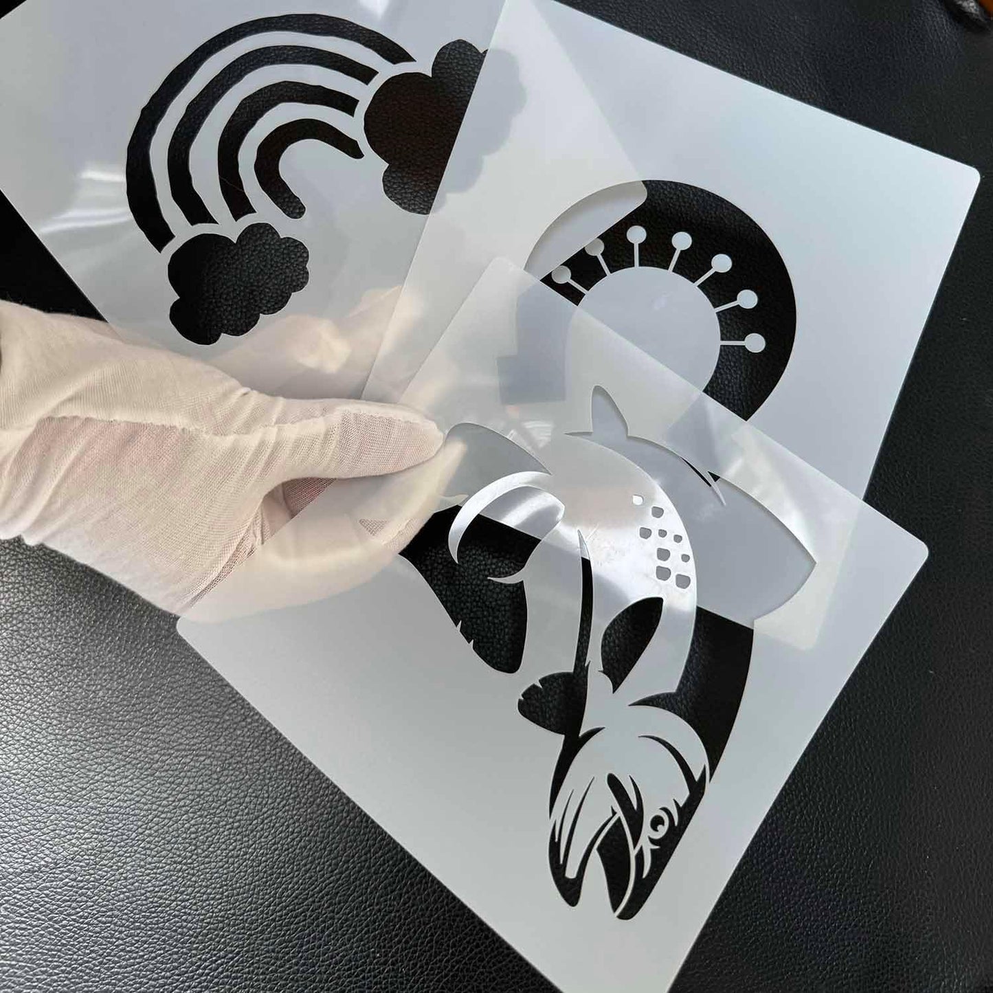MAGJUCHE Surfing Waves Stencil 12 Inches, Reusable Surf Stencil for Painting DIY Crafts Decor