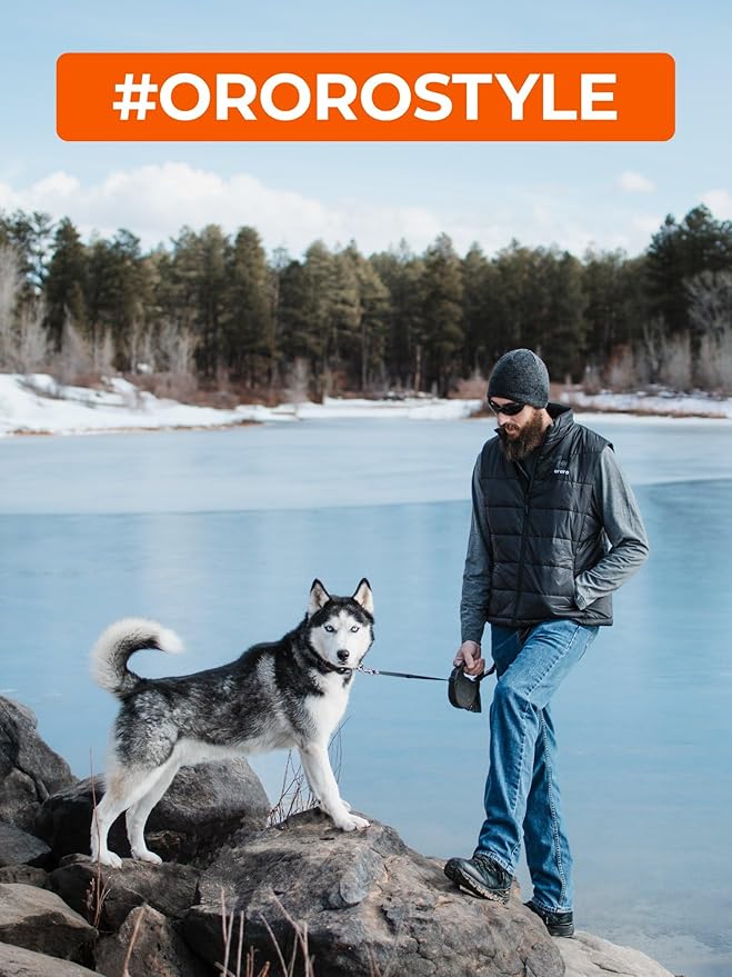 ORORO Men's Lightweight Heated Vest with USB-C Rechargeable Battery, Puffer Classic Heating Vest