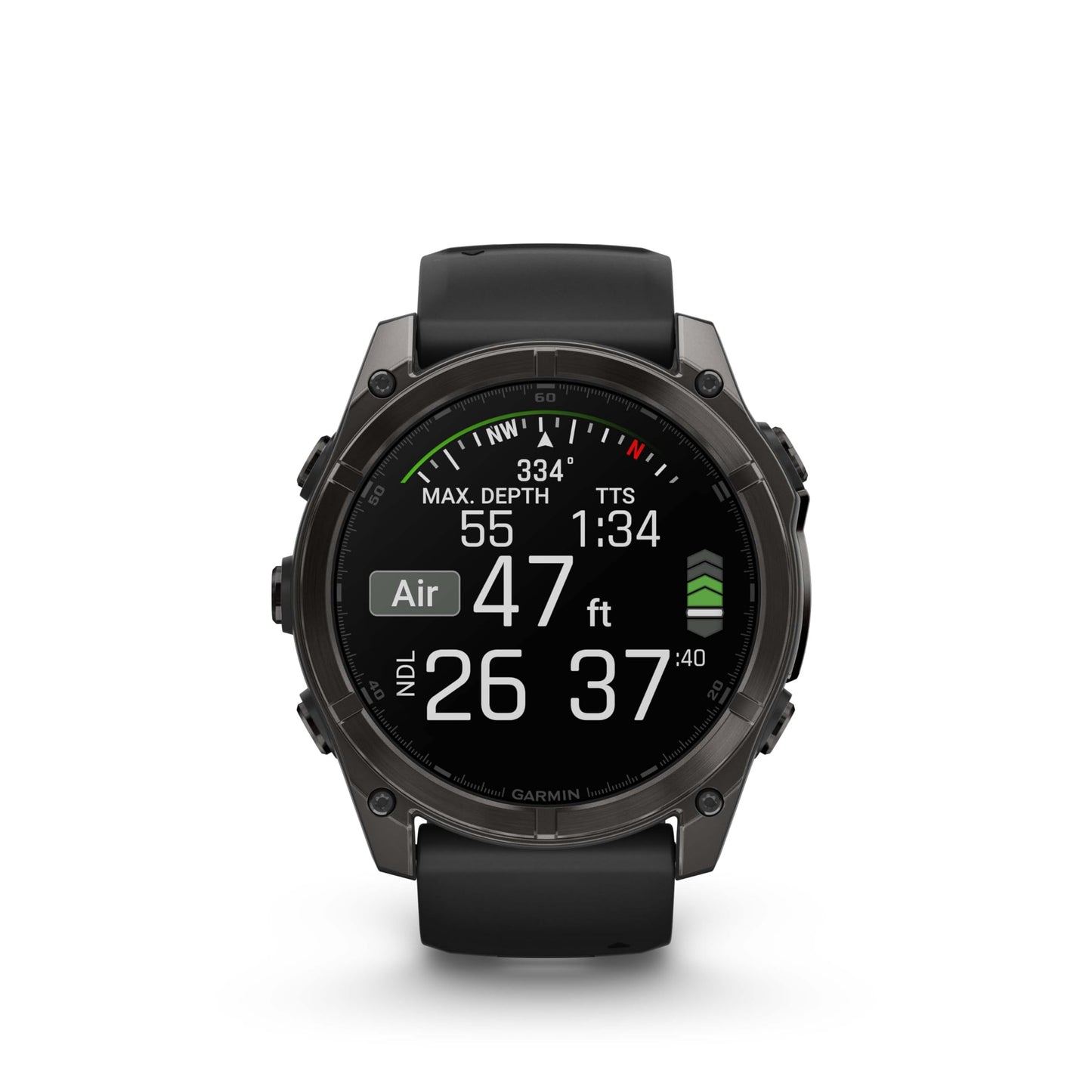 Wearable4U Garmin Fenix 8 51 Mm, Amoled Multisport Gps Smartwatch, Sapphire, Carbon Gray Dlc Titanium With Black/Pebble Gray Sil