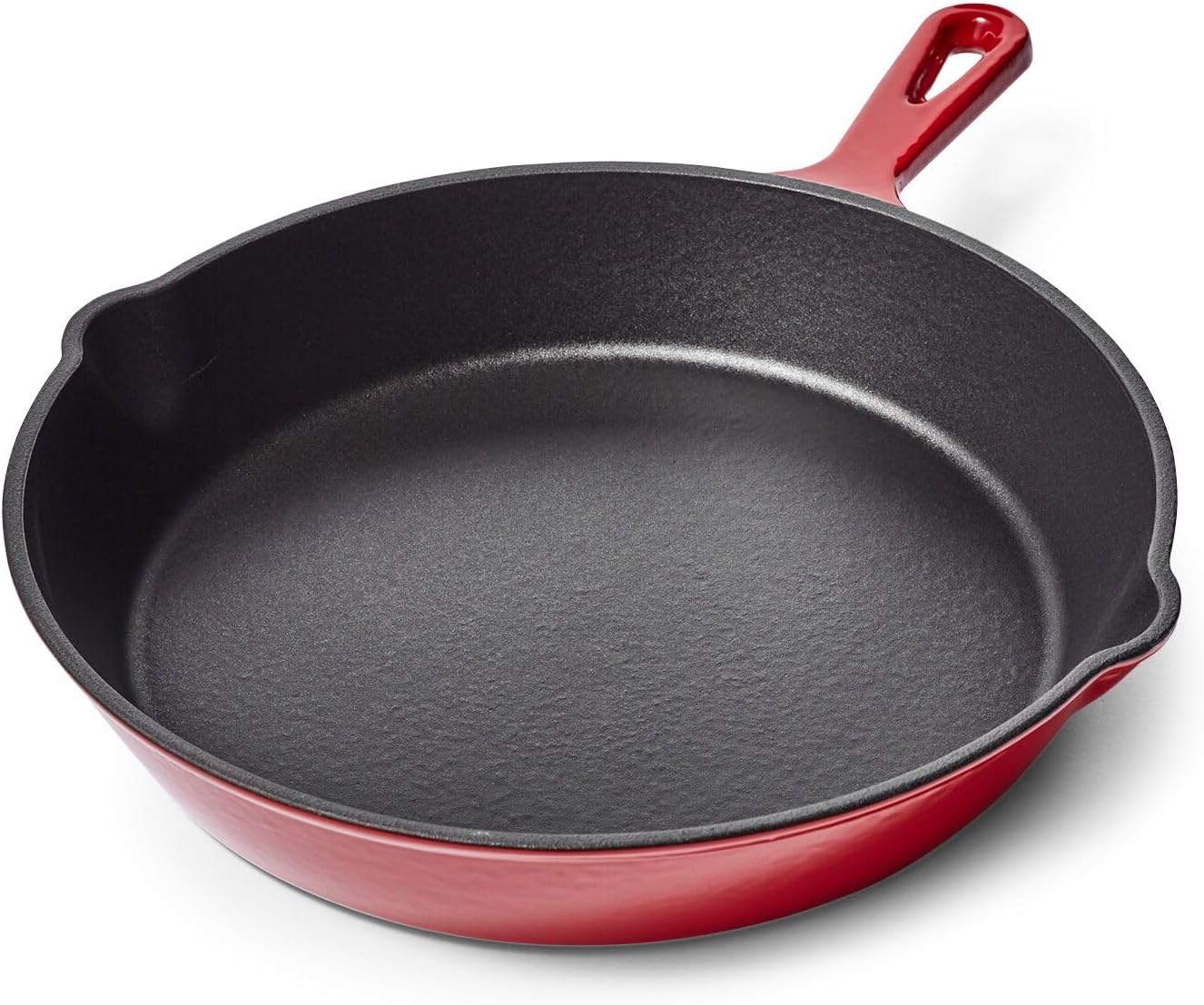 Sur La Table Enameled Cast Iron Skillet – 10" Frying Pan for Searing, Sautéing & Baking, Oven to 500°F, Induction Compatible, Durable Nonstick Interior, Even Heat Distribution, White