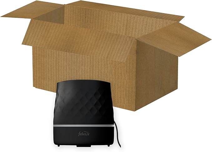 Febreze Plug Scent Booster in Black, Continuous Scent Device Oil Diffuser, Compatible with Febreze Air Freshener Plug in Refills, Giftable for Holidays