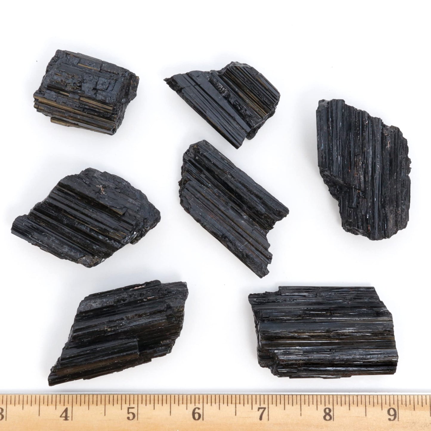 DANCING BEAR Black Tourmaline Crystals Bulk (1/2 LB Large Pieces) with Information Card, Rough Raw Natural Stones for Good Vibes, Reiki Energy, Made in USA