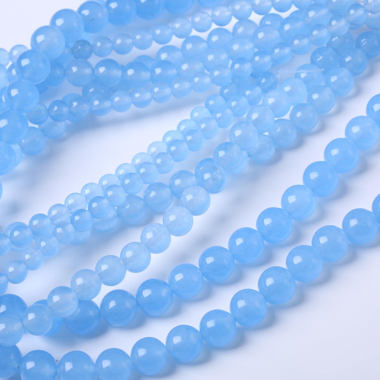 Marine Blue Jade Marrow Stone Beads for Jewelry Making DIY Bracelet Necklace Jewelry Making 1 Strand 15.5inch 35PCS 10MM