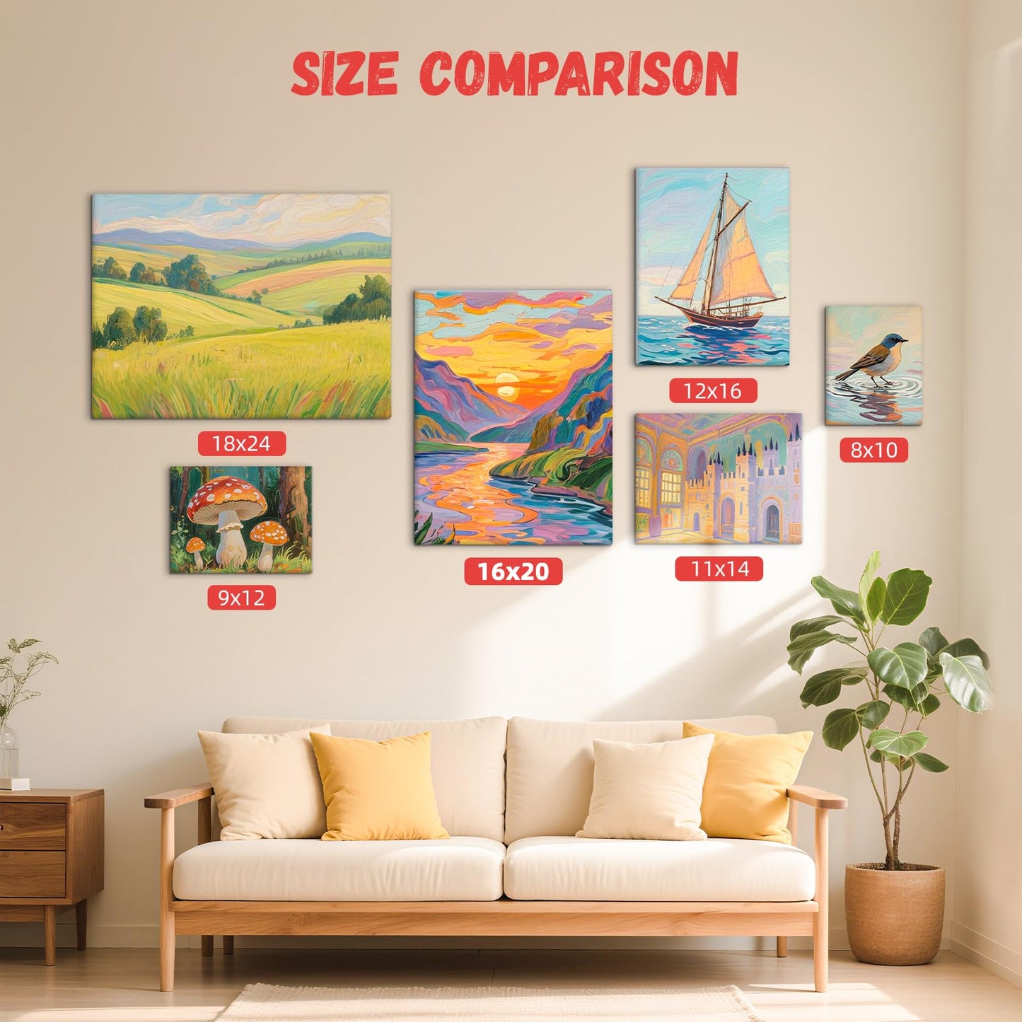 Simetufy 16 x 20 inch 24 Pack Large Flat Canvas Boards, Painting Canvas Panels- Gesso Primed Acid-Free 100% Cotton for Acrylics Oil Watercolor Tempera Paints