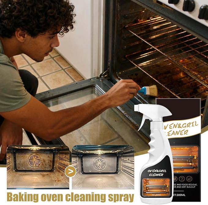 Oven Rack Cleaner | 300ml Degreasing Cleaner,Fryer Degreasing Spray - for Homeowners Busy Families Renters To Remove Grease Stain Oil From Microwave Oven Grill Kitchen