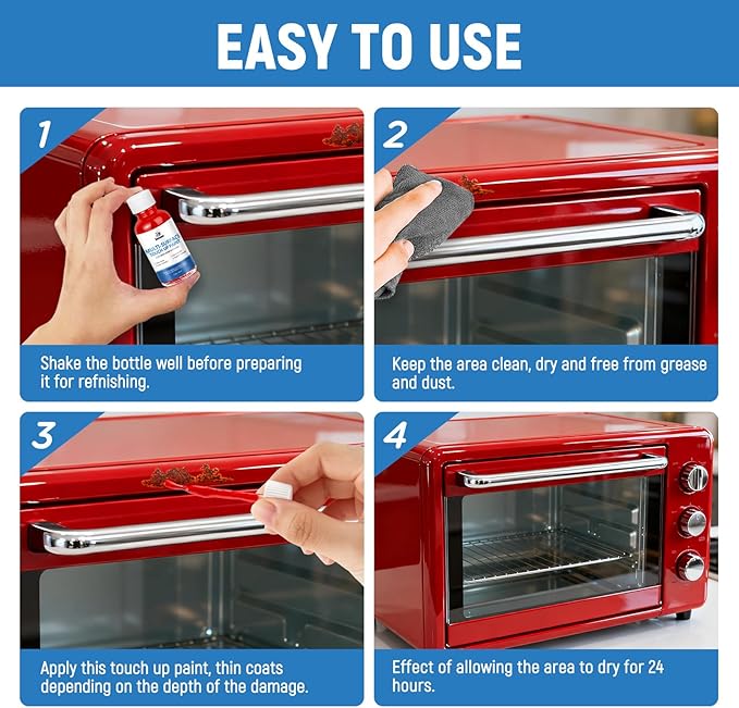 Red Paint Multi Surface Apple Red Touch Up Paint Repair for Wall,Door,Cabinets,Wood,Furniture, Appliance,Tile,Porcelain,Touch Up Paint Pen for Refrigerators,Washers,Dishwashers,Microwave,Oven