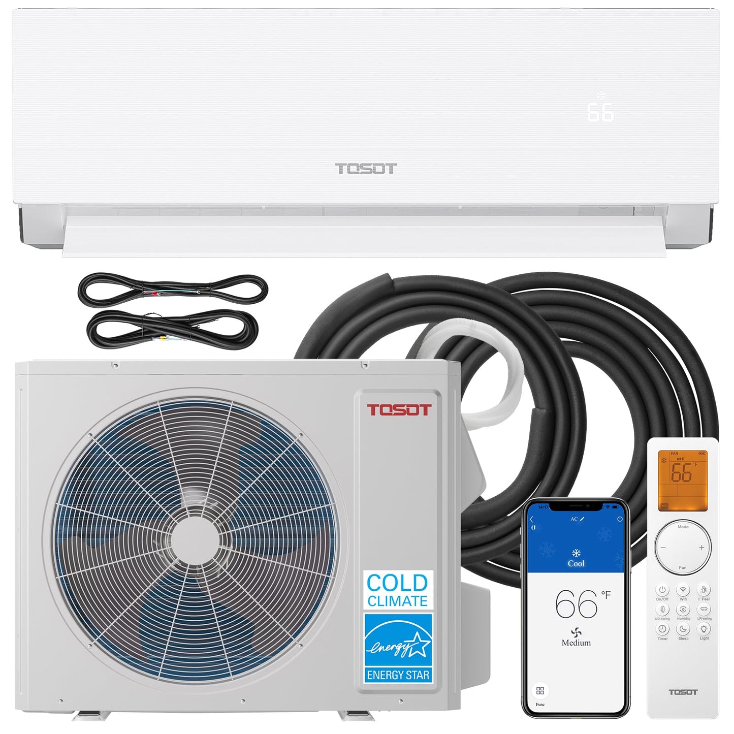 TOSOT 12,000 BTU 24.5 SEER2 Mini-Split Air Conditioner & Heater, Energy Star & Cold Climate Certified, Ductless Inverter AC Unit