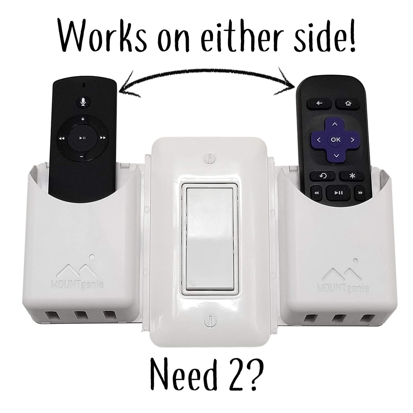 The No-Screwups Remote Control Holder By Mount Genie (White): Wall Mount With No Damaging Screws Or Tape. Installs In Seconds On