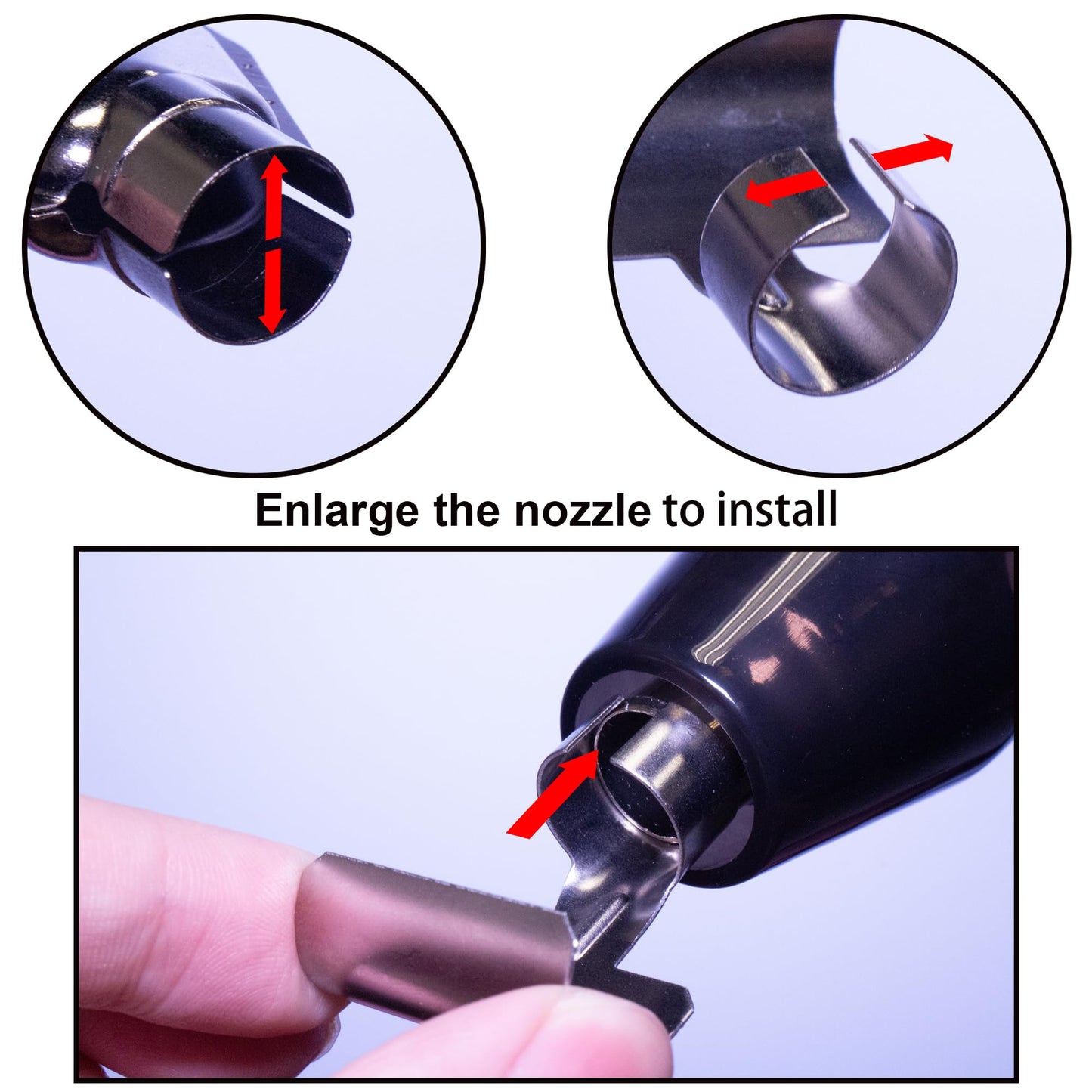 FloweryOcean Mini Heat Gun + Reflector Nozzles Kit 350W Fast Heat Hot Air Gun Overload Protection 2 Temp Setting 392°F-662°F & 6.6Ft Long Cable for Craft Shrink WrappingTubing Stripping Paint